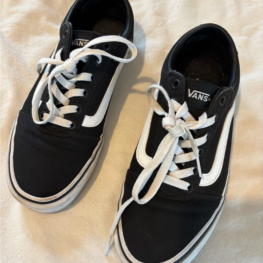 Vans Classic Black and White Canvas Shoes